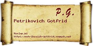 Petrikovich Gotfrid névjegykártya